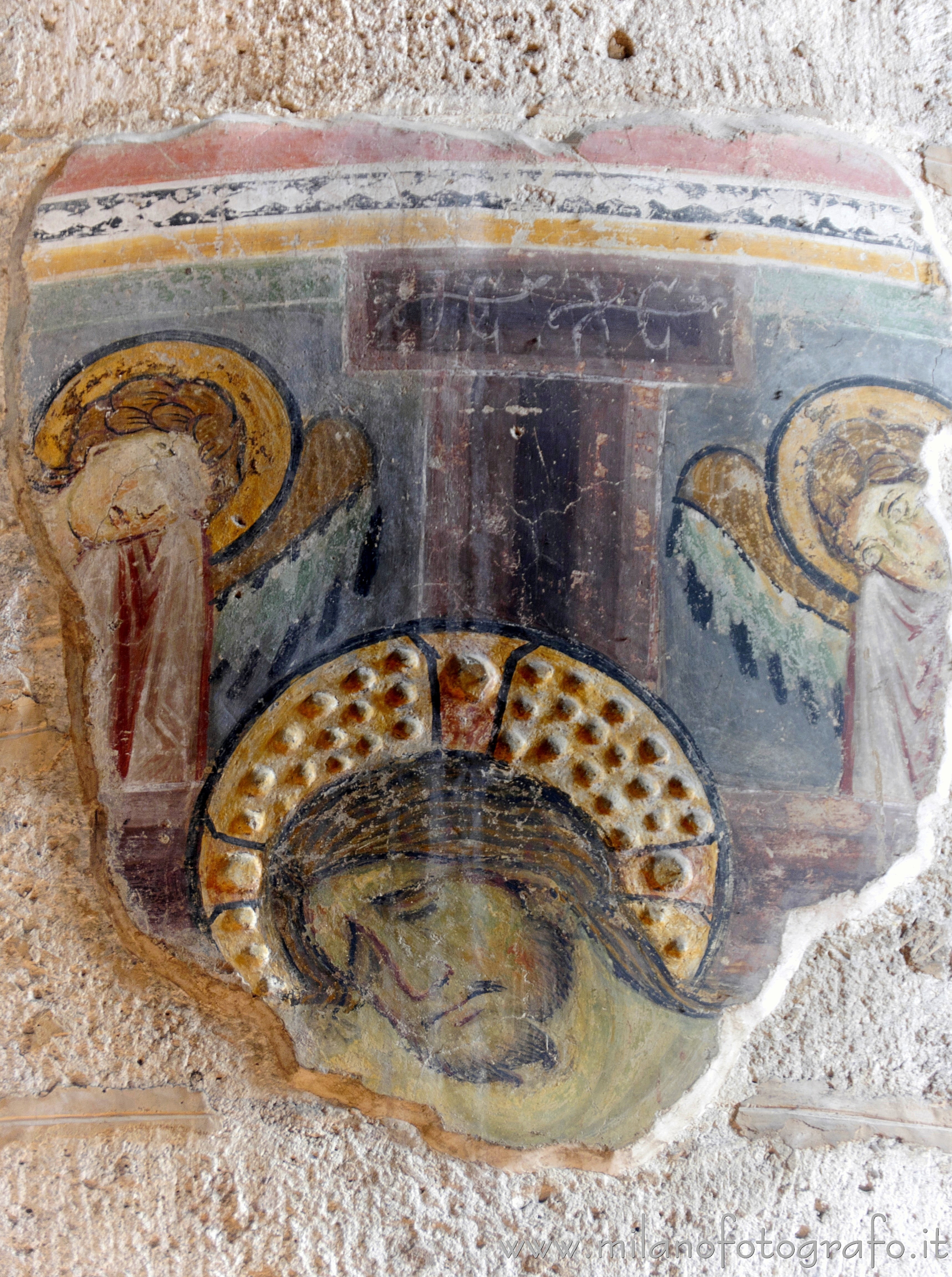 Milan (Italy) - Fragment with crucified Christ and two angels in the Basilica of Sant'Eustorgio - Full resolution picture